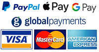 Securely Process Transaction by Realex Payments, Paypal Payments, Google Pay, Visa Card Credit and Debit, Mastercard and American Express